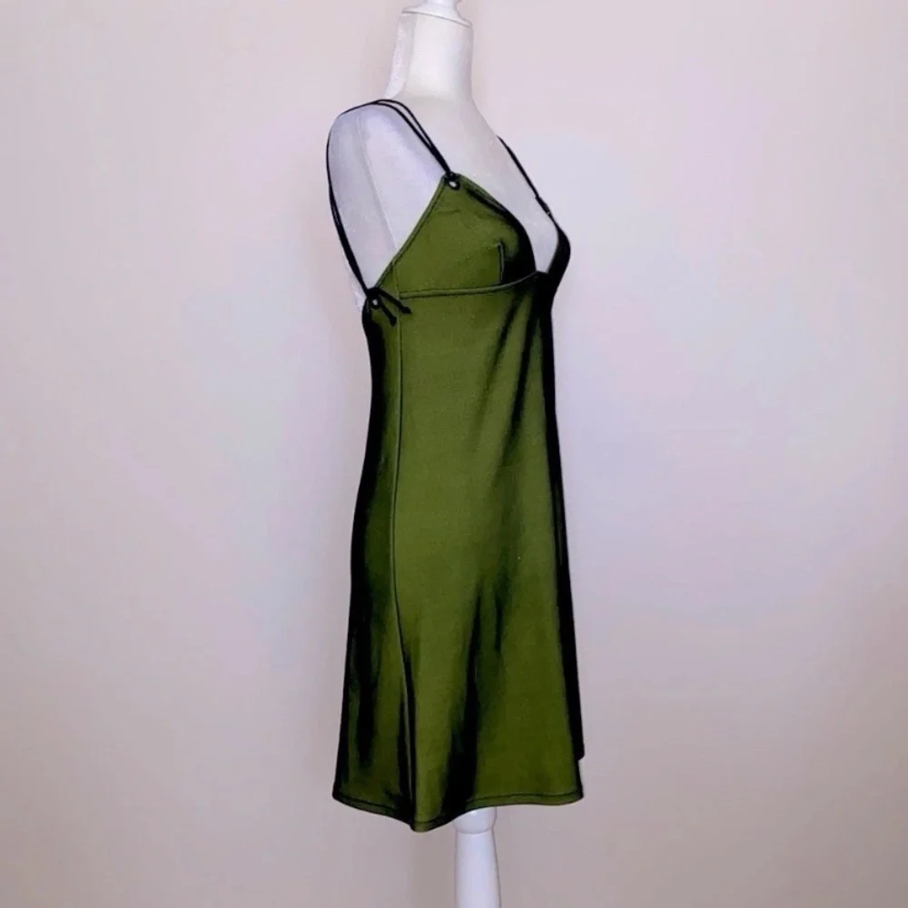 Y2K Fendi lime Green with black micro mesh Mini Dress - Picture 2 of 16